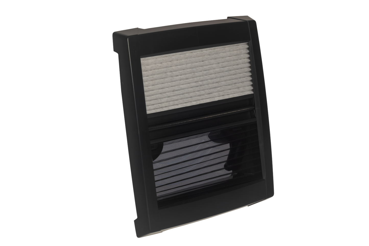 MPK Dachhaube VisionVent S pro in schwarz mit zugezogenen Plissees