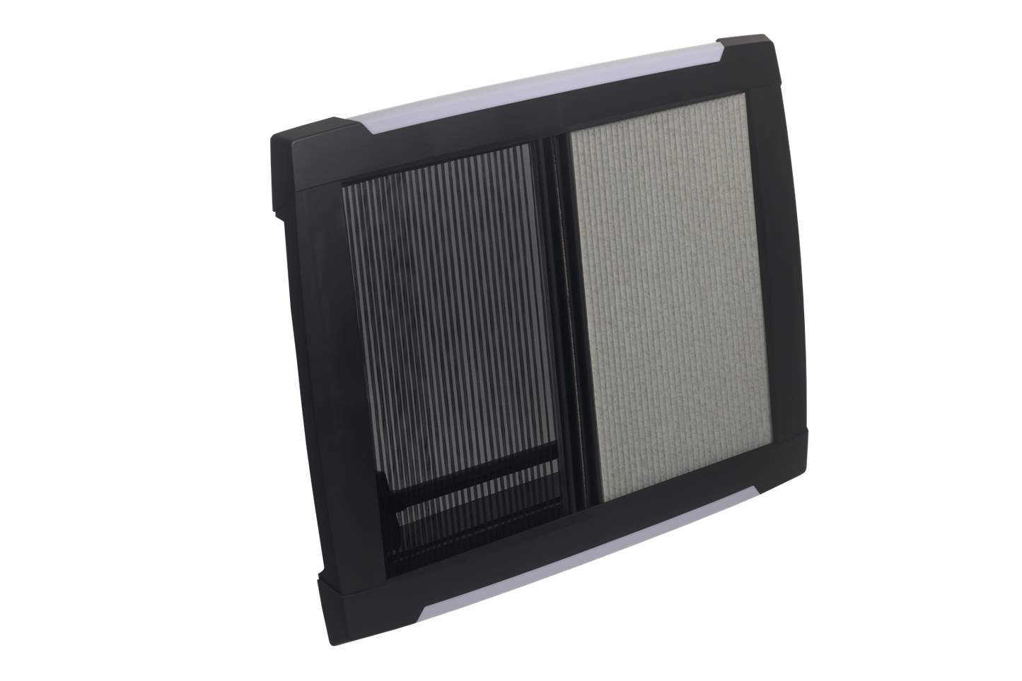 MPK Plissee-Innenrahmen für Dachhaube VisionStar L 700x500 mm mit LED in schwarz mit zugezogenen Plissees