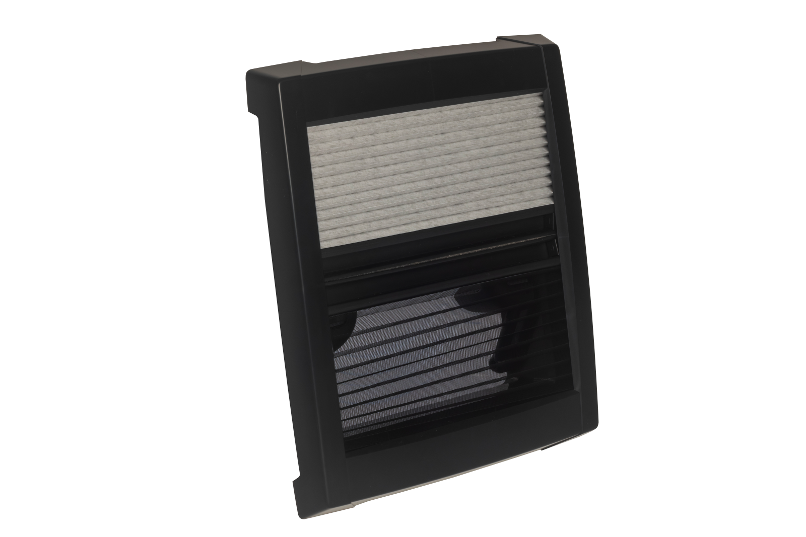 MPK Dachhaube VisionVent S pro in schwarz mit zugezogenen Plissees