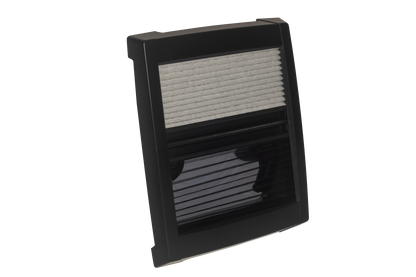 MPK Dachhaube VisionVent S pro in schwarz mit zugezogenen Plissees