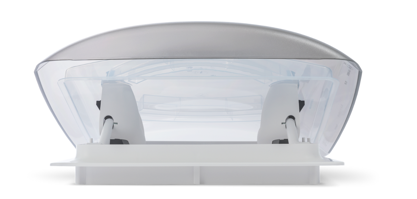 einseitig geöffnete MPK Dachhaube Modell VisionVent S  in signalweiß