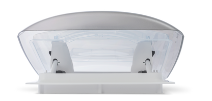 einseitig geöffnete MPK Dachhaube Modell VisionVent S  in signalweiß