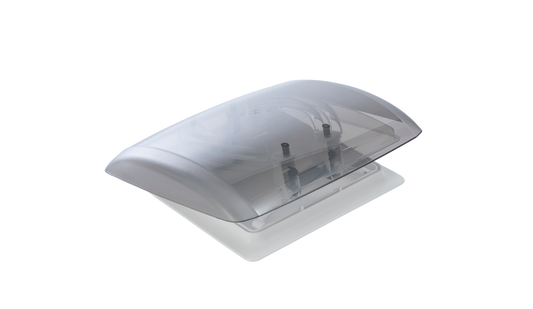 einseitig geöffnete MPK Dachhaube Modell VisionVent S  in signalweiß