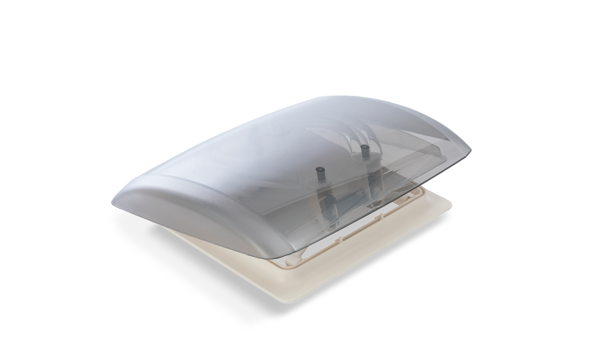 einseitig geöffnete MPK Dachhaube Modell VisionVent S  in cremeweiß