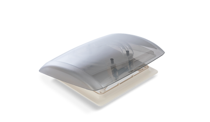 einseitig geöffnete MPK Dachhaube Modell VisionVent S  in cremeweiß