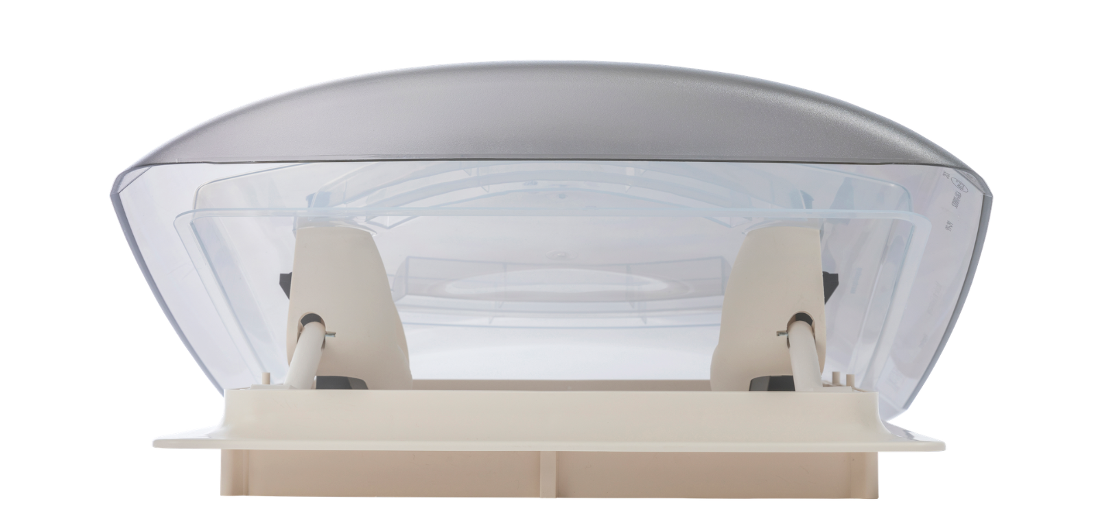 einseitig geöffnete MPK Dachhaube Modell VisionVent S  in cremeweiß