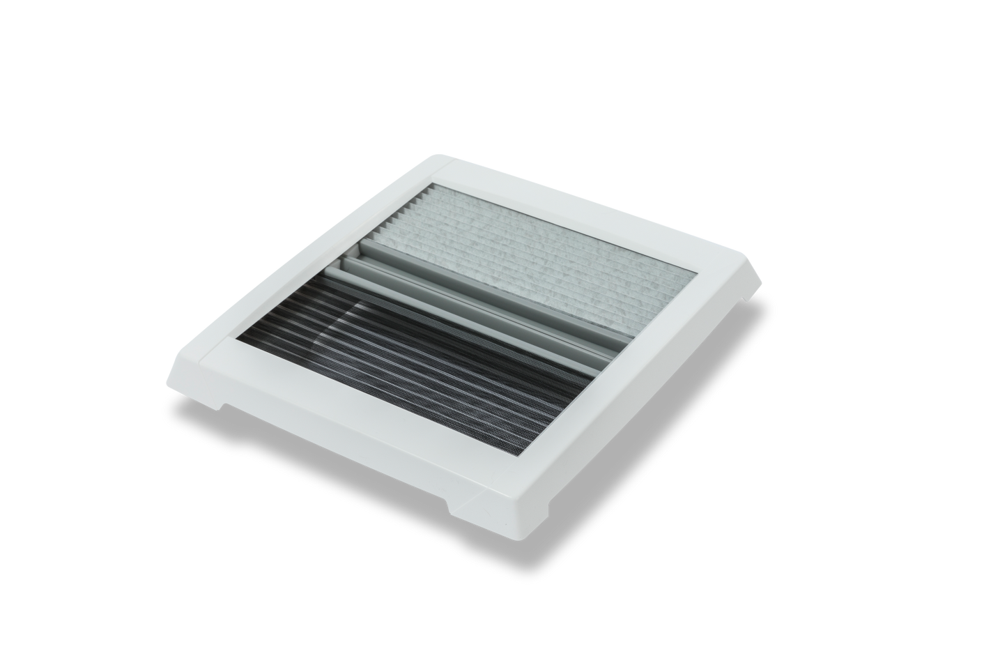 MPK Plissee-Innenrahmen VisionVent S pro 280x280 mm in signalweiß mit zugezogenen Plissees