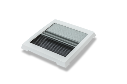 MPK Plissee-Innenrahmen VisionVent S pro 280x280 mm in signalweiß mit zugezogenen Plissees