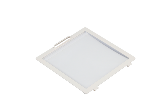 MPK Moskitonetzrahmen für 280x280 mm Dachhauben mit zugezogenem Rollo in Cremeweiß