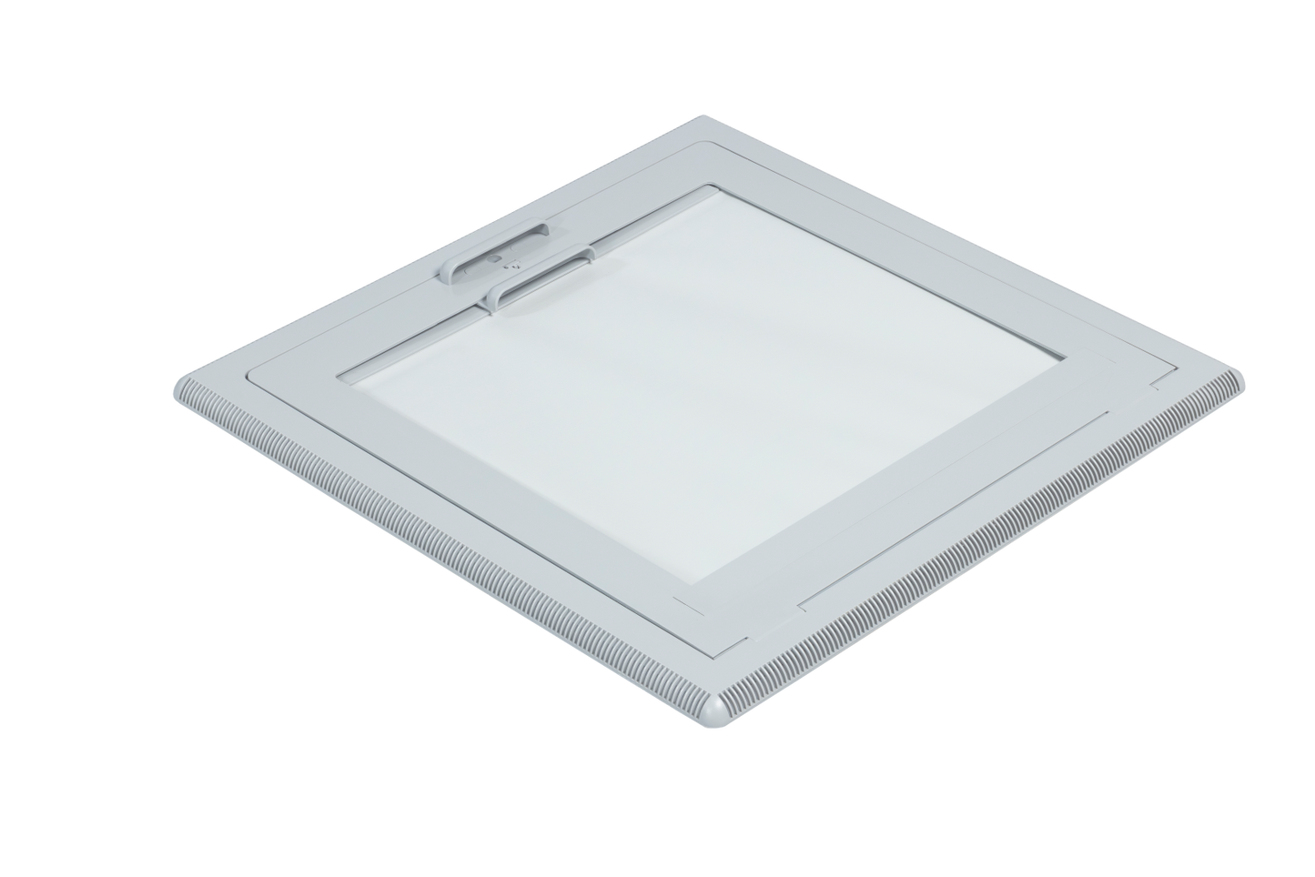 MPK Innenrahmen 400x400 mm in grau mit Moskitonetz und zugezognenem Rollo