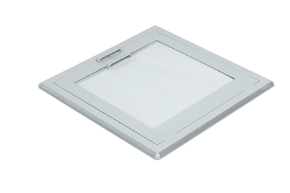 MPK Innenrahmen 400x400 mm in grau mit Moskitonetz und zugezognenem Rollo