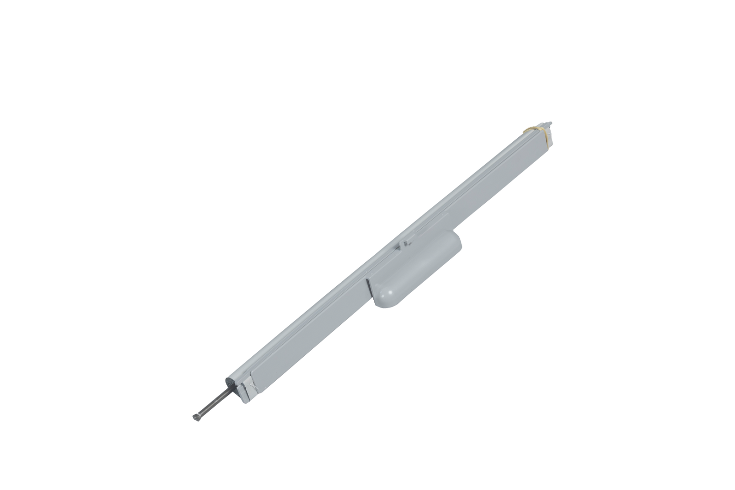 MPK Rollo in grau mit Zugleiste zum Einbau in klappbaren Moskitonetzrahmen der Dachhaubengröße 40x40 cm