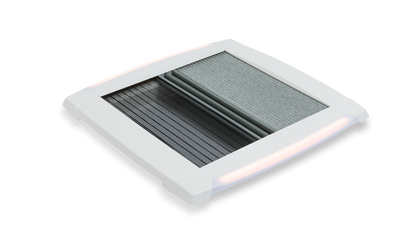 MPK Plissee-Innenrahmen VisionStar M 400x400 mm in signalweiß mit LED und zugezogenen Plissees