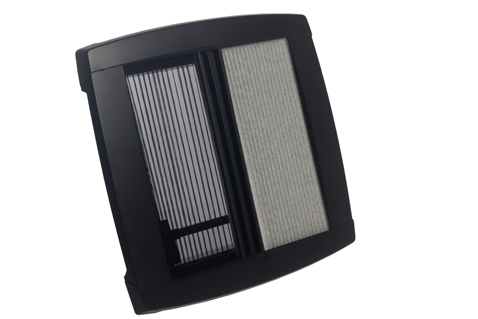 MPK Plissee-Innenrahmen für Dachhaube VisionStar M 400x400 mm in schwarz mit zugezogenen Plissees