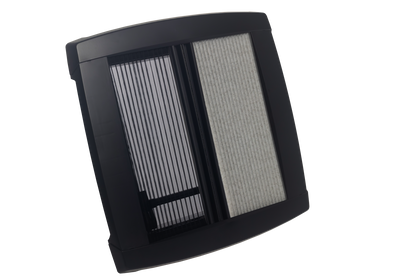 MPK Plissee-Innenrahmen für Dachhaube VisionStar M 400x400 mm in schwarz mit zugezogenen Plissees