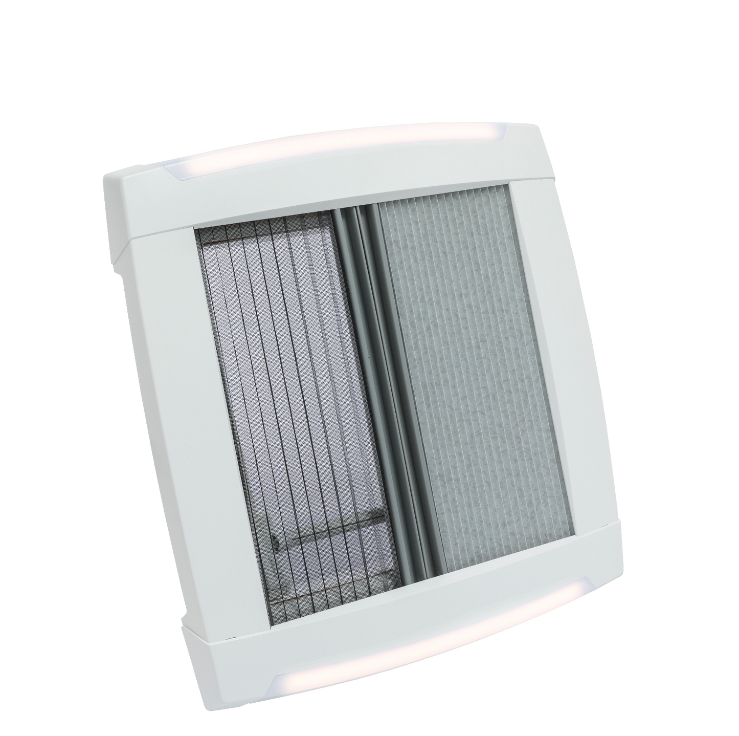 MPK Dachhaube VisionStar M mit LED in signalweiß mit zugezogenen Plissees