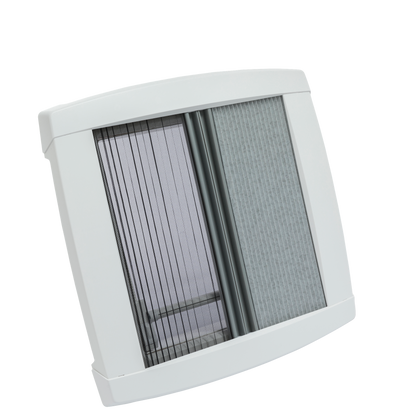 MPK Dachhaube VisionStar M  in signalweiß mit zugezogenen Plissees