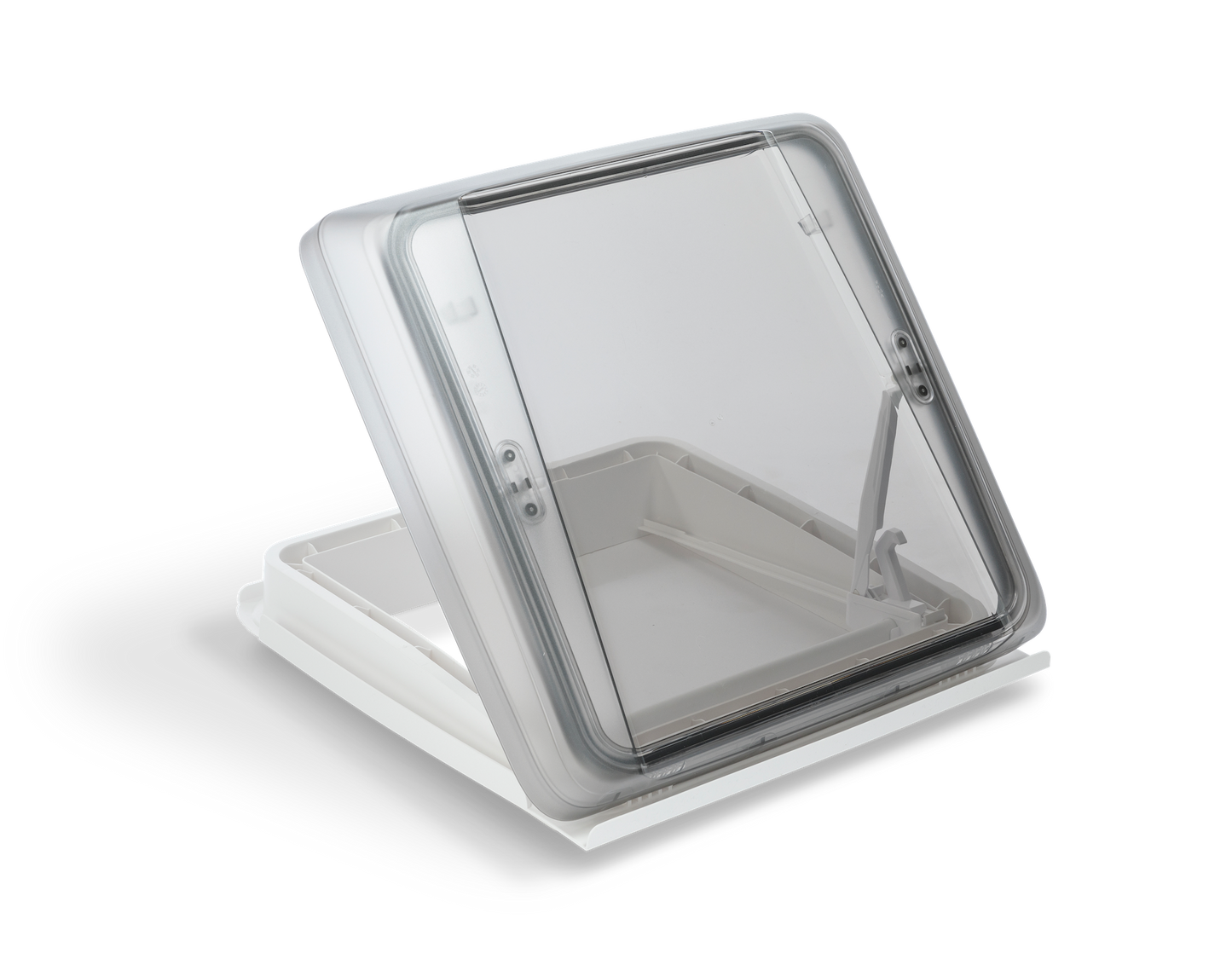 offene MPK Dachhaube VisionStar M in cremeweiß Scharnierseite