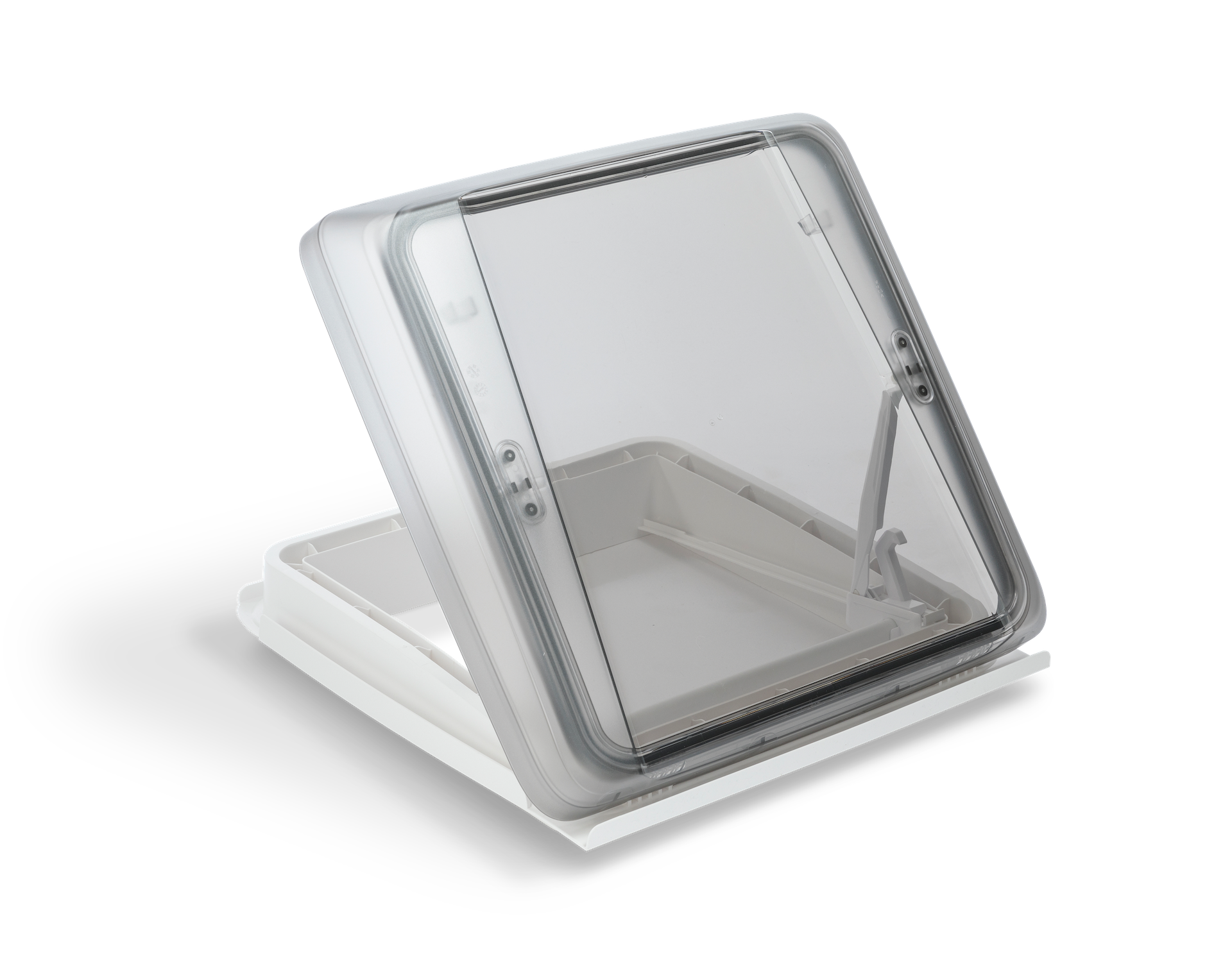 offene MPK Dachhaube VisionStar M in cremeweiß Scharnierseite