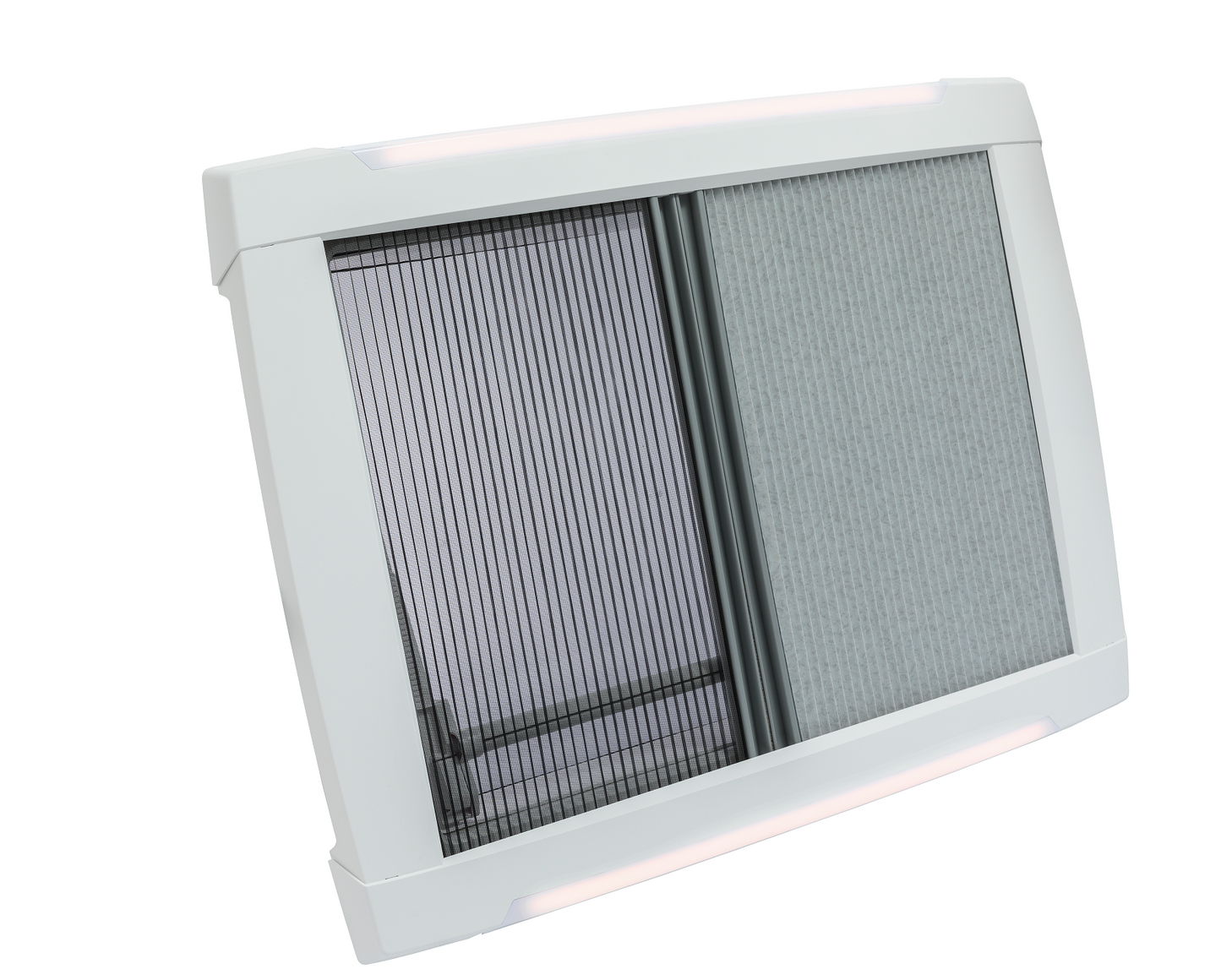 MPK Dachhaube VisionStar L mit LED in signalweiß mit zugezogenen Plissees