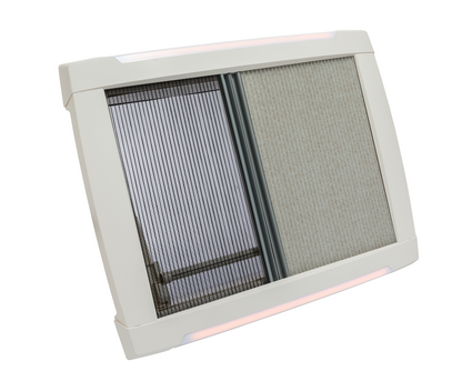 MPK Dachhaube VisionStar L mit LED in cremweiß mit zugezogenen Plissees