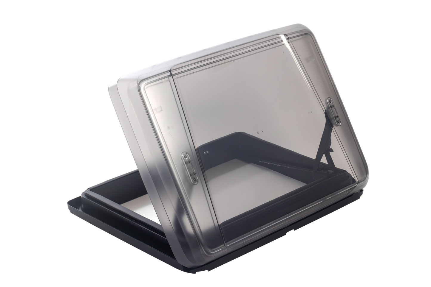 geschlossene MPK Dachhaube VisionStar L 700x500mm  in schwarz Scharnierseite