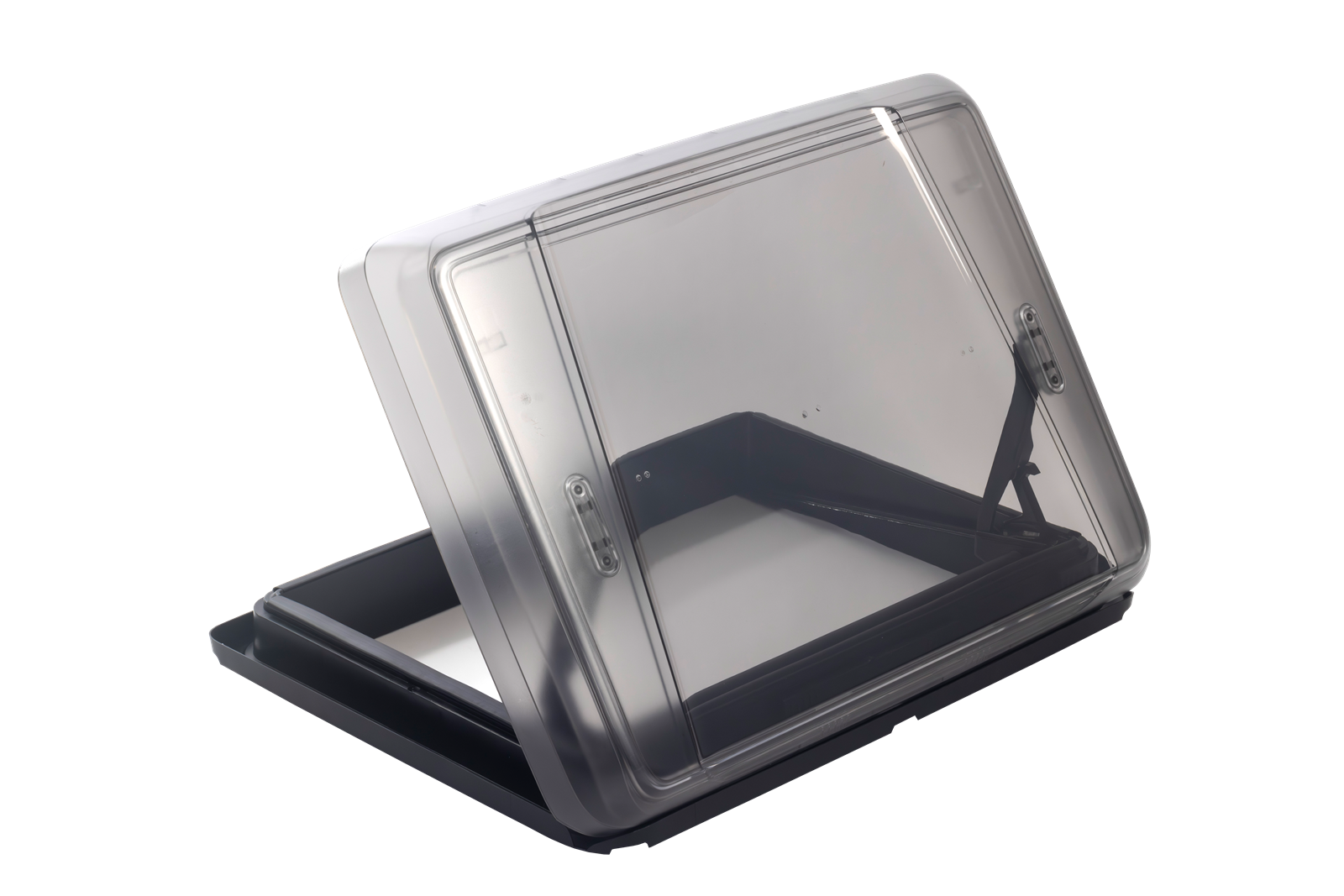 geschlossene MPK Dachhaube VisionStar L 700x500mm  in schwarz Scharnierseite