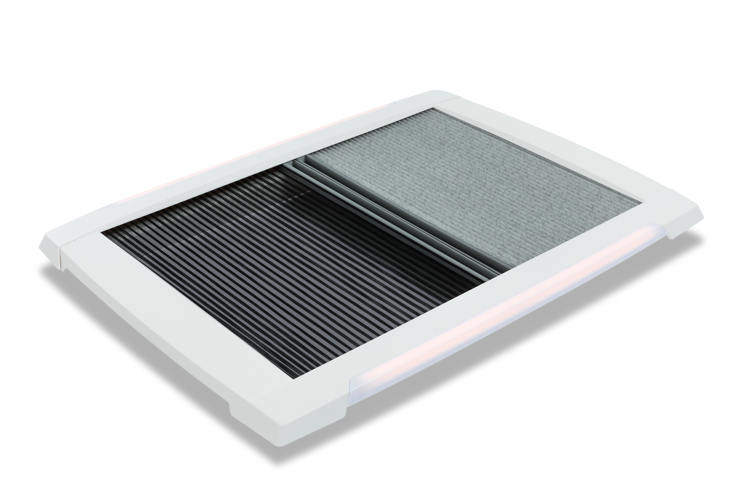 MPK Plissee-Innenrahmen VisionStar L 700x500 mm mit LED und zugezogenen Plissees in signalweiß