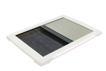 MPK Plissee-Innenrahmen VisionStar L 700x500 mm mit LED und zugezogenen Plissees in cremeweiß