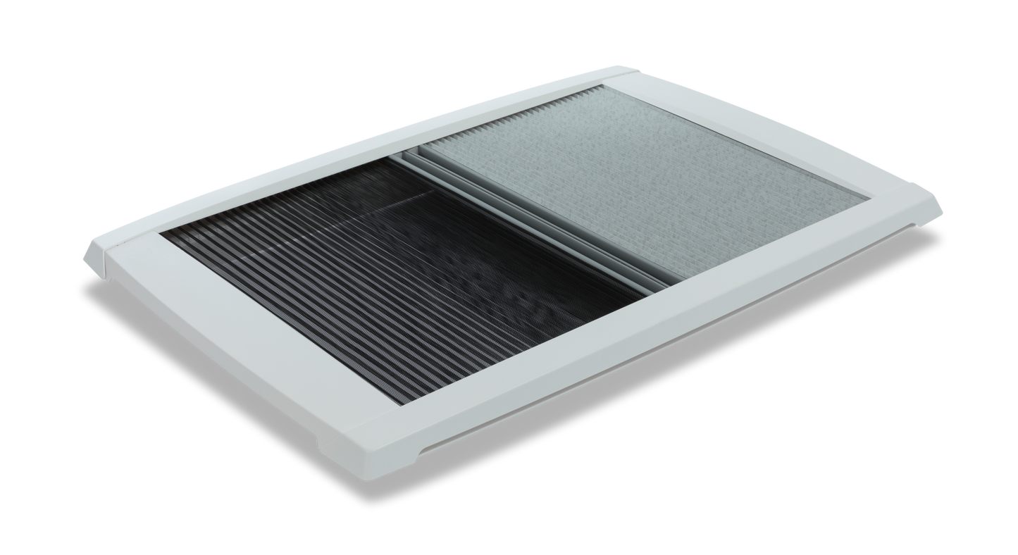 MPK Plissee-Innenrahmen VisionStar L 700x500 mm mit zugezogenen Plissees in signalweiß