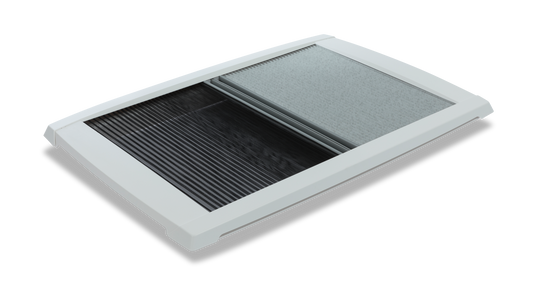 MPK Plissee-Innenrahmen VisionStar L 700x500 mm mit zugezogenen Plissees in signalweiß