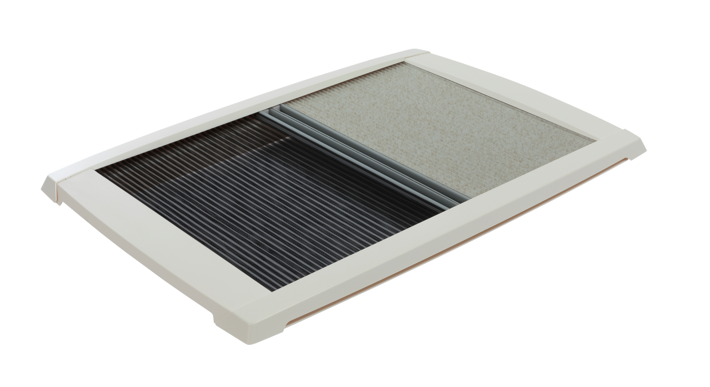 MPK Plissee-Innenrahmen VisionStar L 700x500 mm mit zugezogenen Plissees in cremeweiß